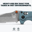 Cuchillo agua pesca hoja serrada mango grivory azul