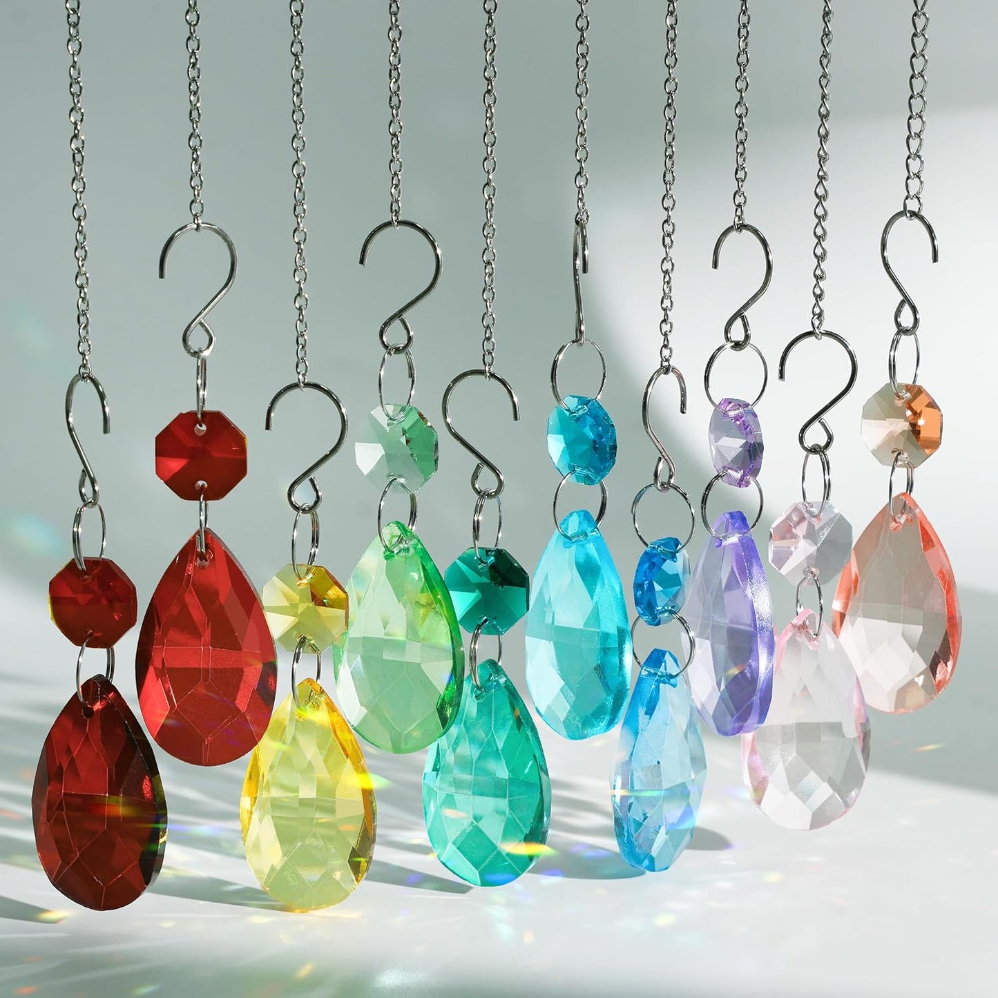 10 Pzas Atrapasueños Cristal Gota 38mm para Lámparas