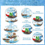 Soporte cupcakes tema pesca 3 niveles pasteleria