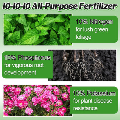 Fertilizante 10-10-10 liberación lenta para jardinería 1qt