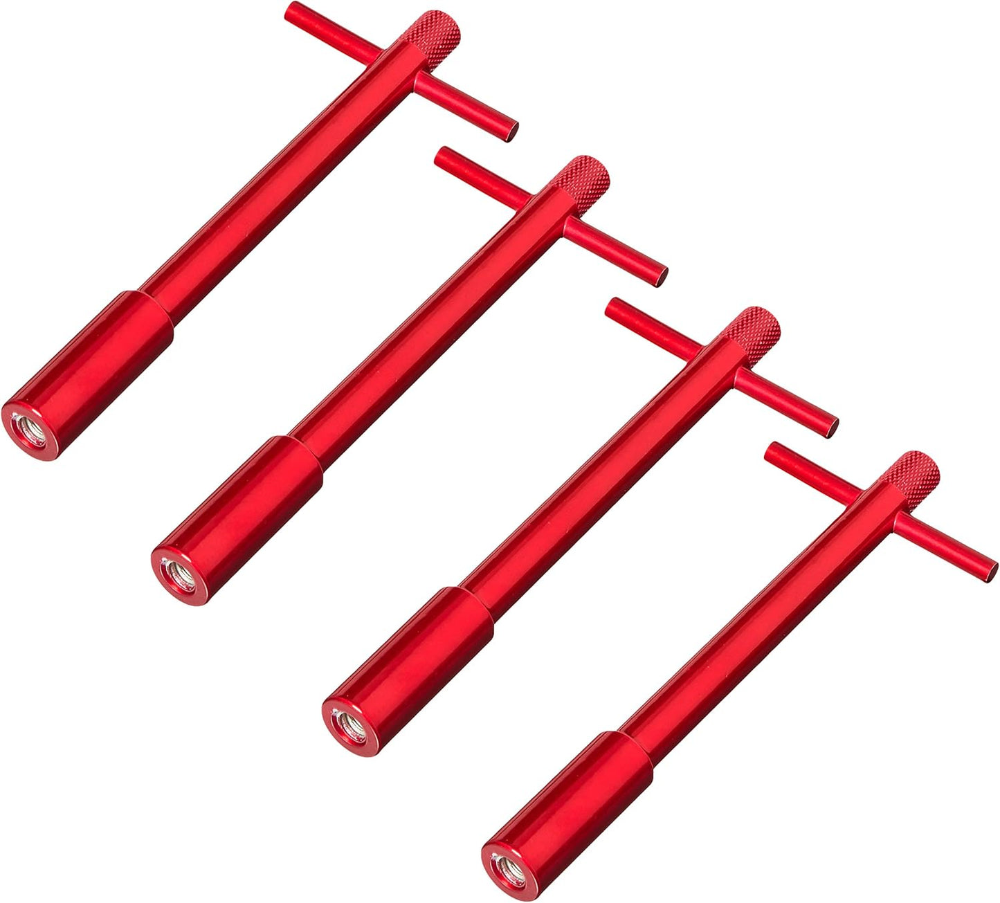 Tuercas ala válvula recubiertas rojo pack 4