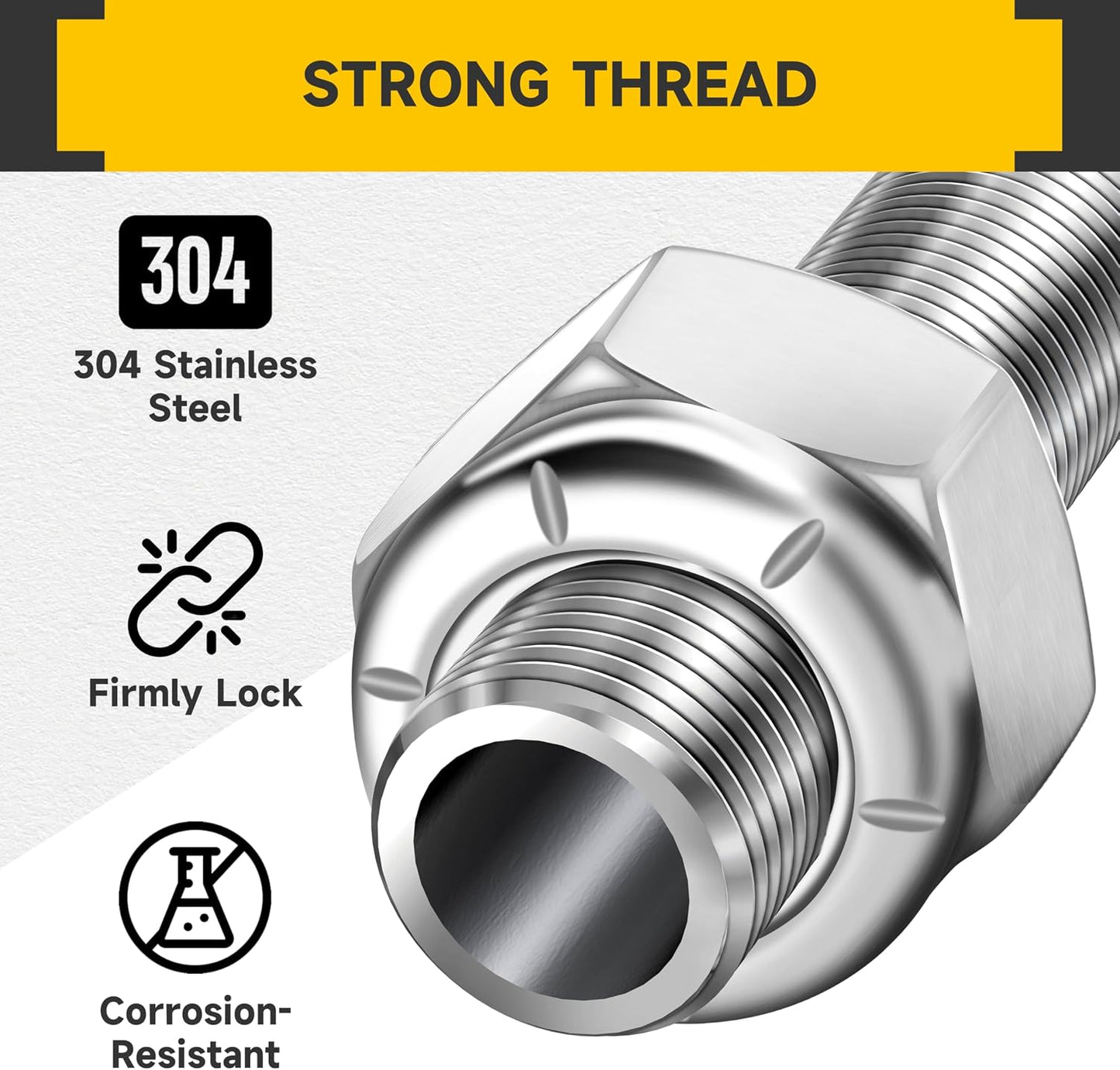 Kit 120 Pzas Tuercas Hex Acero Inox 6-10#32