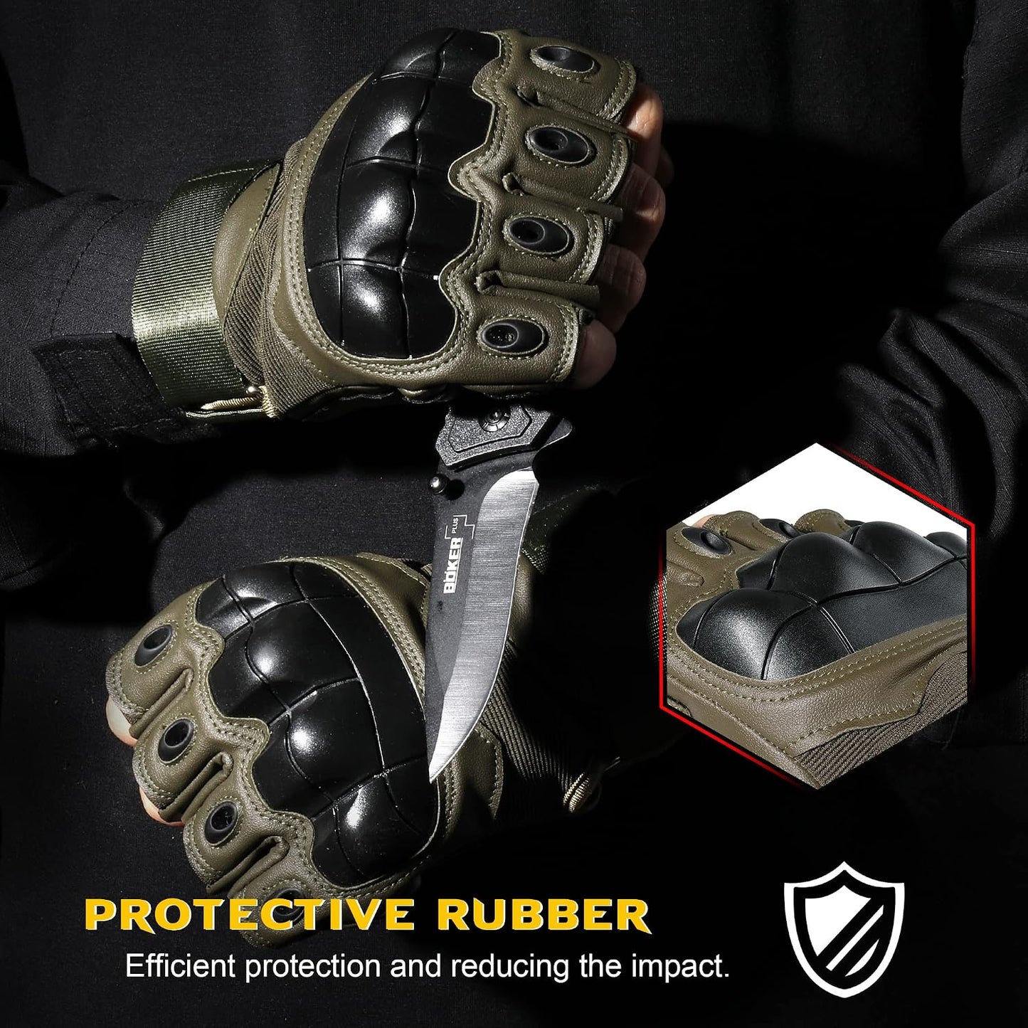 Guantes tácticos sin dedos para moto ciclismo escalada