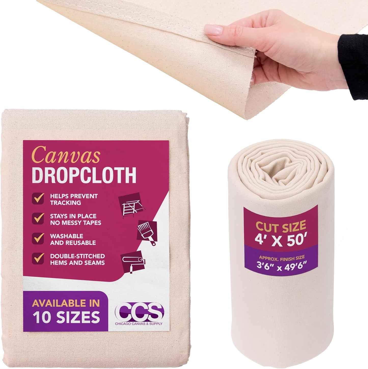 Lona de algodón multiusos para pintar lavable 1.2x