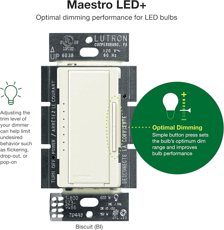Interruptor atenuación LED para bombillas MACL-153M-BI