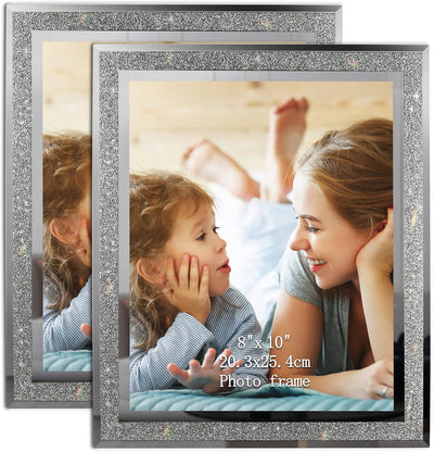 Marco foto 8x10pulg vidrio brillante pack 2