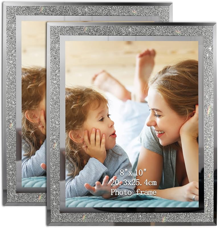 Marco foto 8x10pulg vidrio brillante pack 2