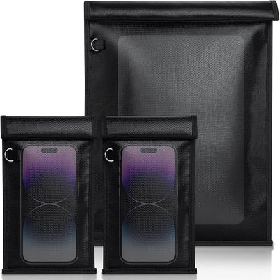 Pack 2 bolsas Faraday para teléfono y 1 bolsa XL para portátil