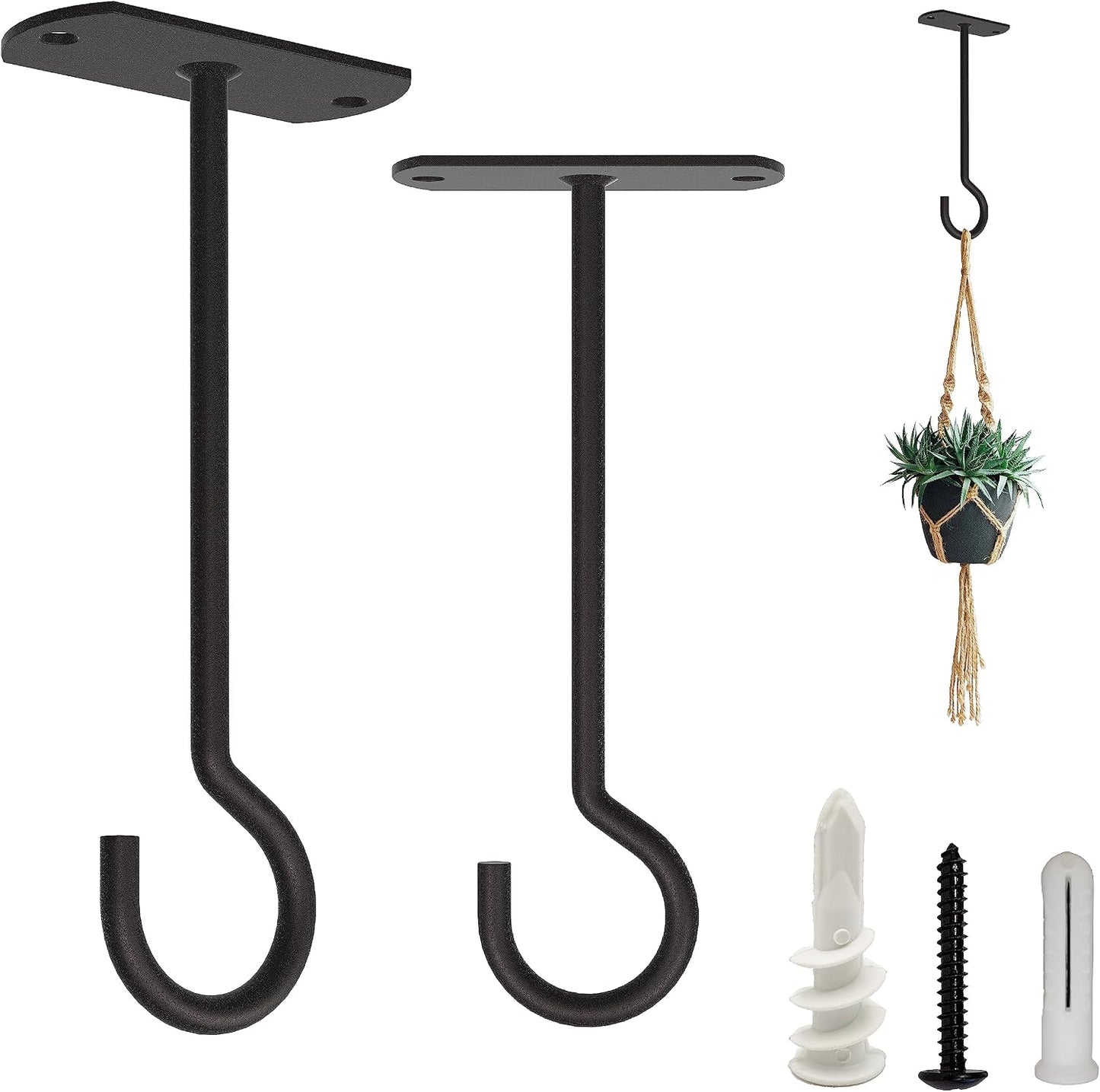 Ganchos techo para plantas cestas luz decoración 2 pzas