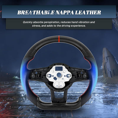 Volante Fibra Carbono VW GTI/Golf MK7 2015-17 Cuero