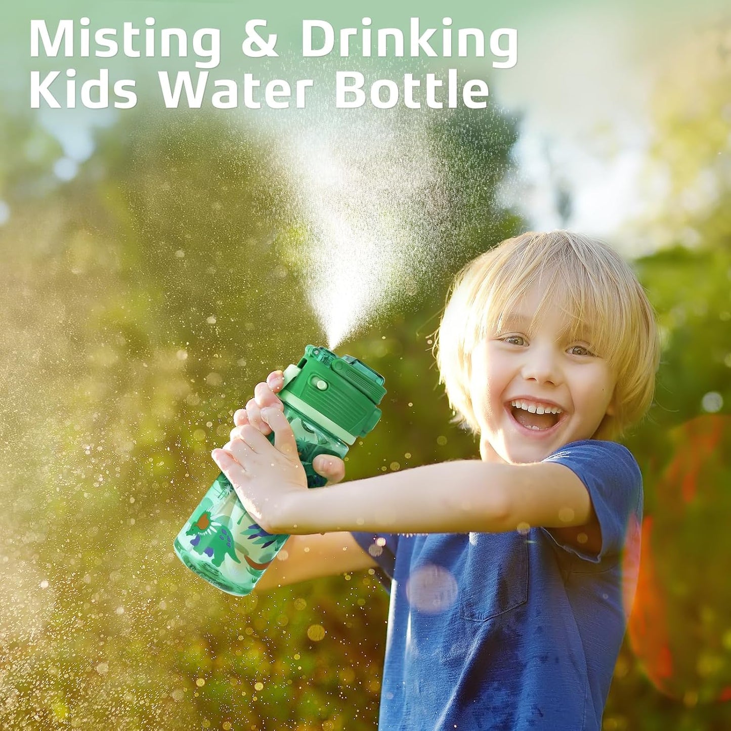 Botella agua 2en1 20oz para niños a prueba de fugas