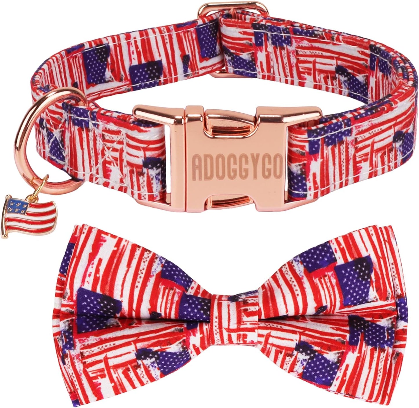 Collar perro bandera americana ajustable 4 de julio
