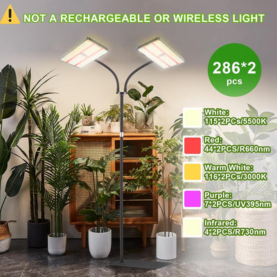 Lámpara crecimiento plantas 572 LEDs 51pulg ajustable