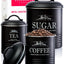 Set 3 Recipientes Encimera Azúcar Café Té Negro Mate