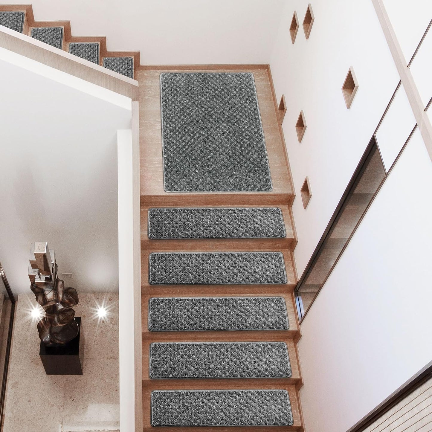Alfombras peldaños escalera antiderrap interior lavables