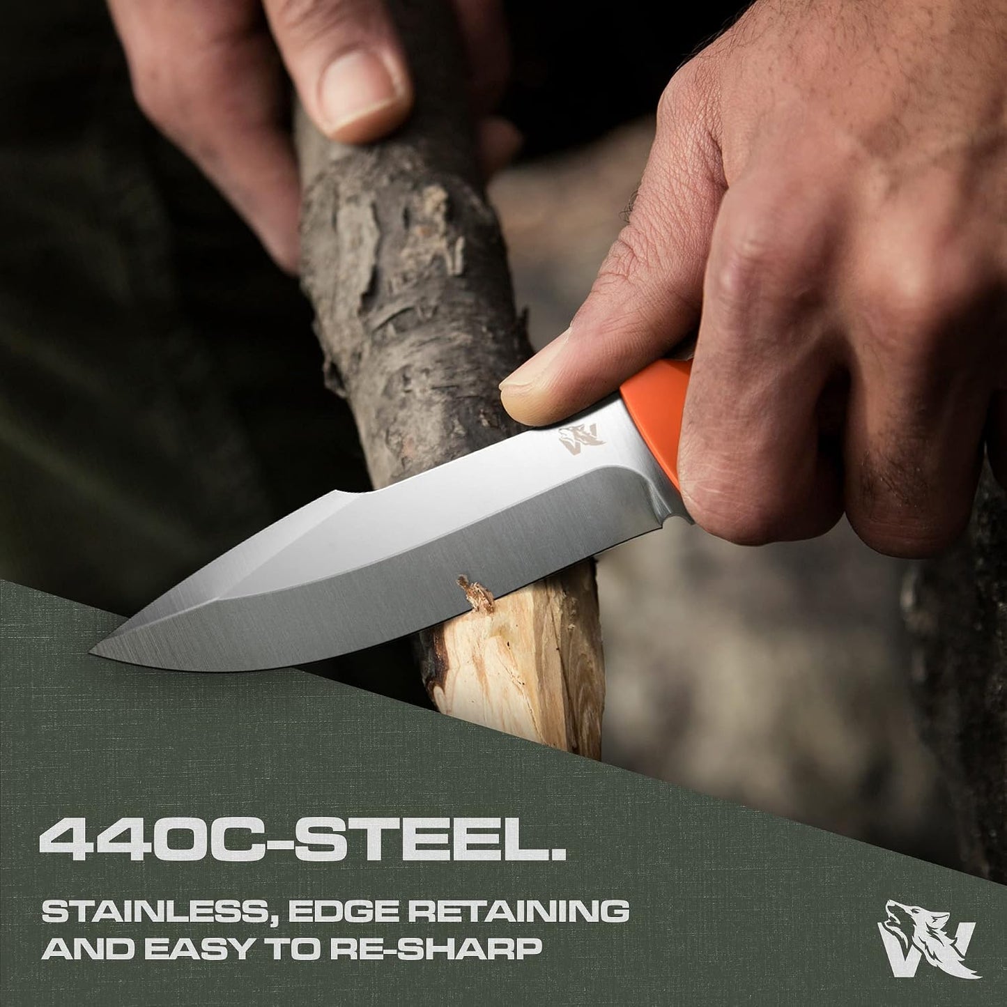 Cuchillo supervivencia espiga completa acero 440C EDC