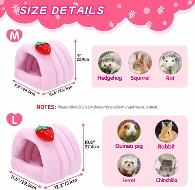Escondite 3en1 para conejos y hurones forro polar lavable rosa