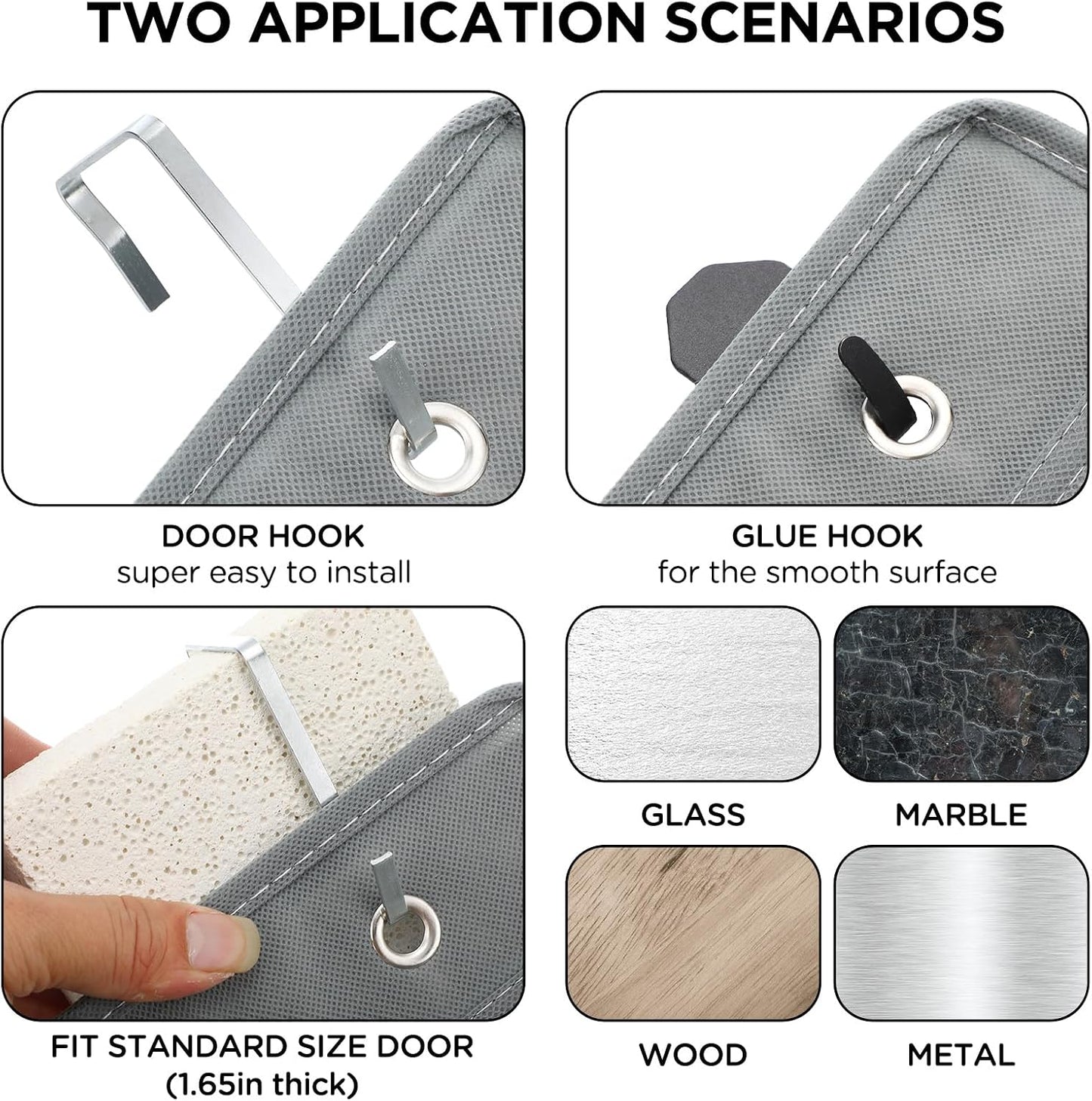 Organiz. zapatos 2 pzas 18 bolsillos para pared gris