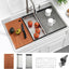 Fregadero cocina acero inox 33pulg con accesorios