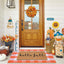 Tapete puerta otoño cuadros naranja y blanca 28x43"