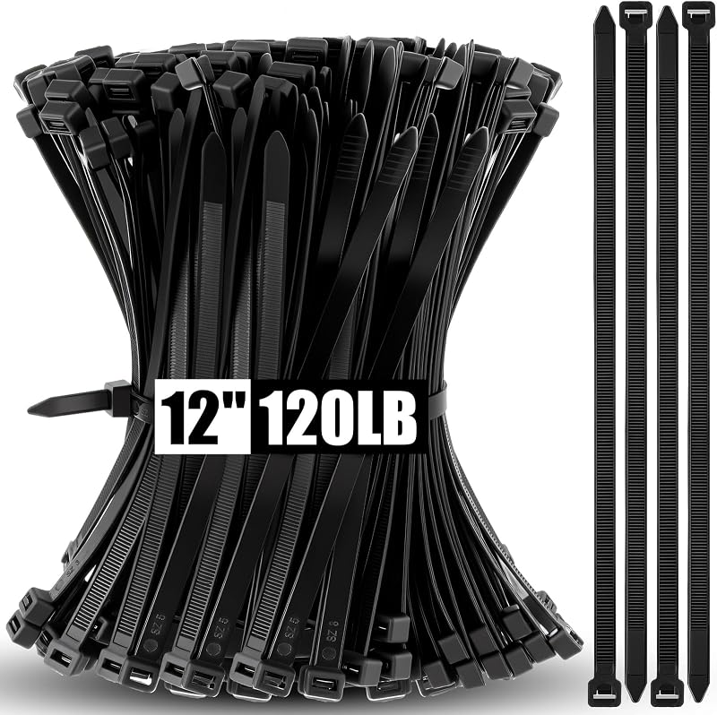 500 Bridas 12pulg Negro Resistentes Interiores Exteriores