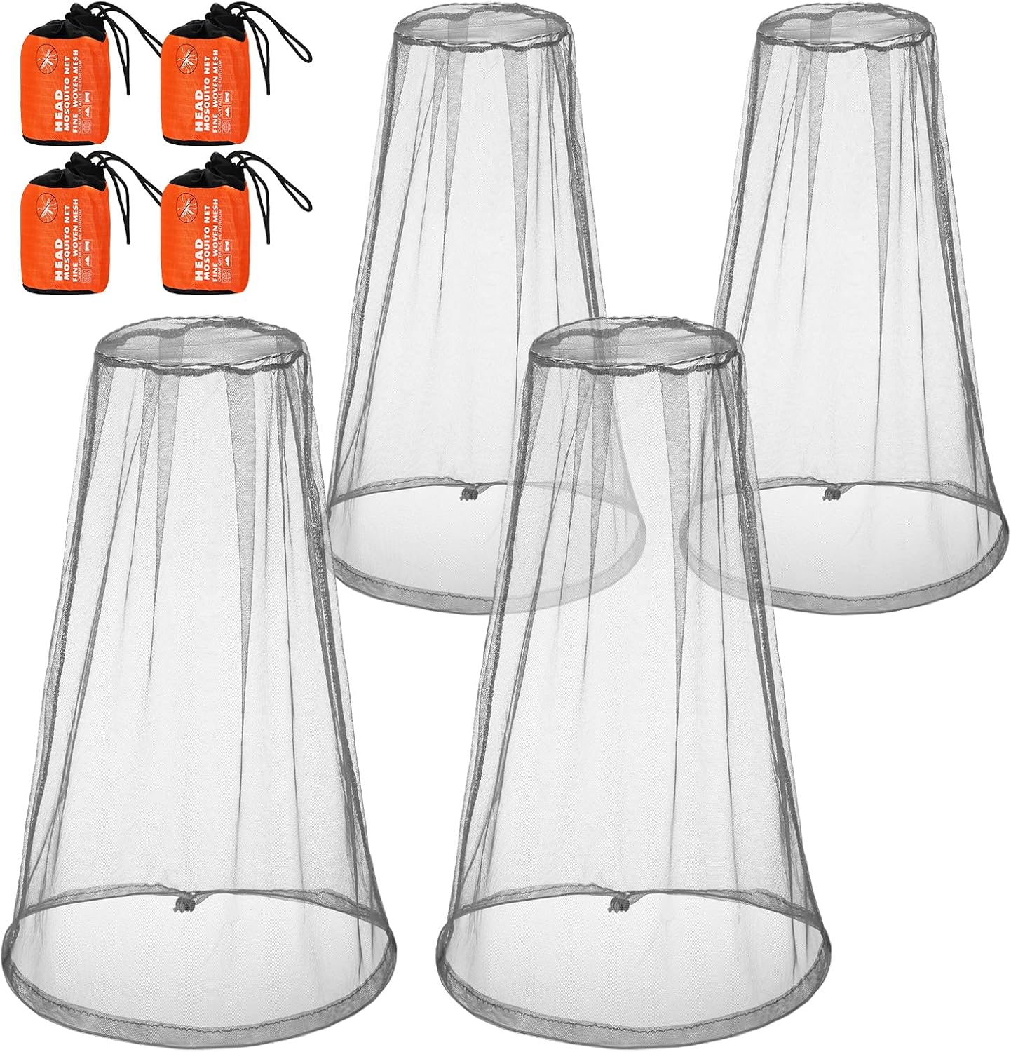4 Protectores malla mosquitos exteriores camping escalada gris