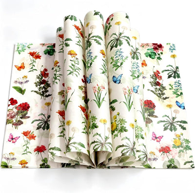 Papel de cera para alimentos con flores silvestres 100 unidades