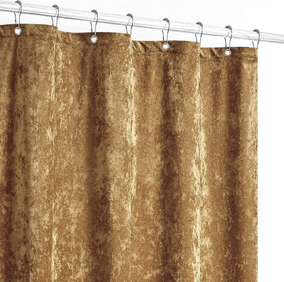 Set cortina ducha terciopelo 72x72pulg 12 ganchos plateados