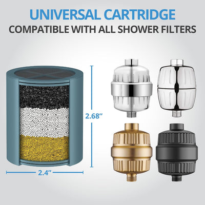 Cartucho filtro ducha universal 99% eliminación agua dura cloro