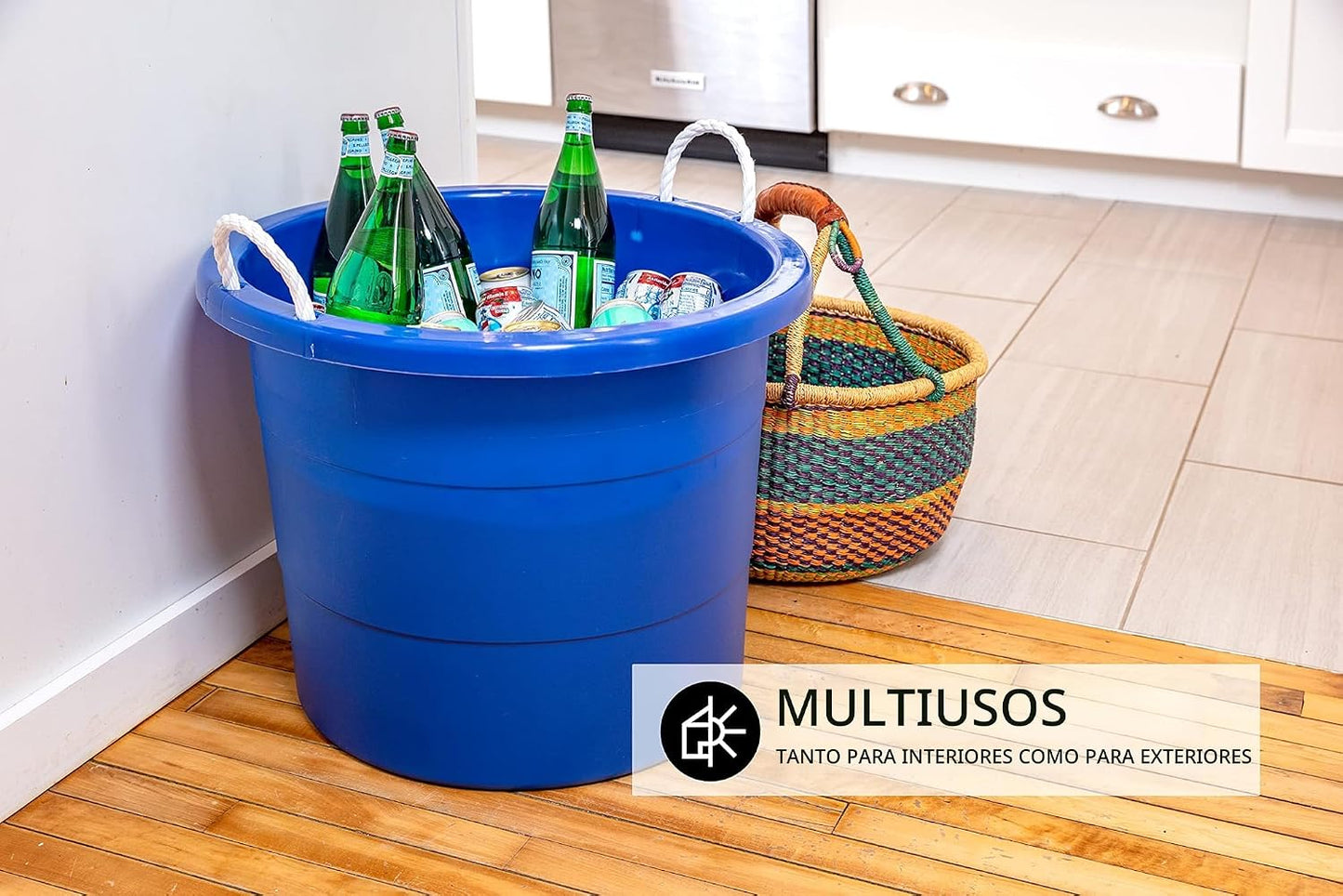 Cuba almacenamiento 19gal azul 2 Uds