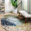 Alfombra abstracta moderna envejecida 5x8ft azul/beige