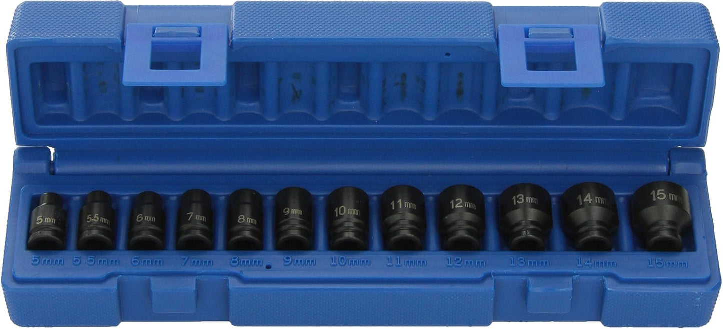 Set 12 Pzas Llaves Vaso Impacto Magnéticas 1/4pulg