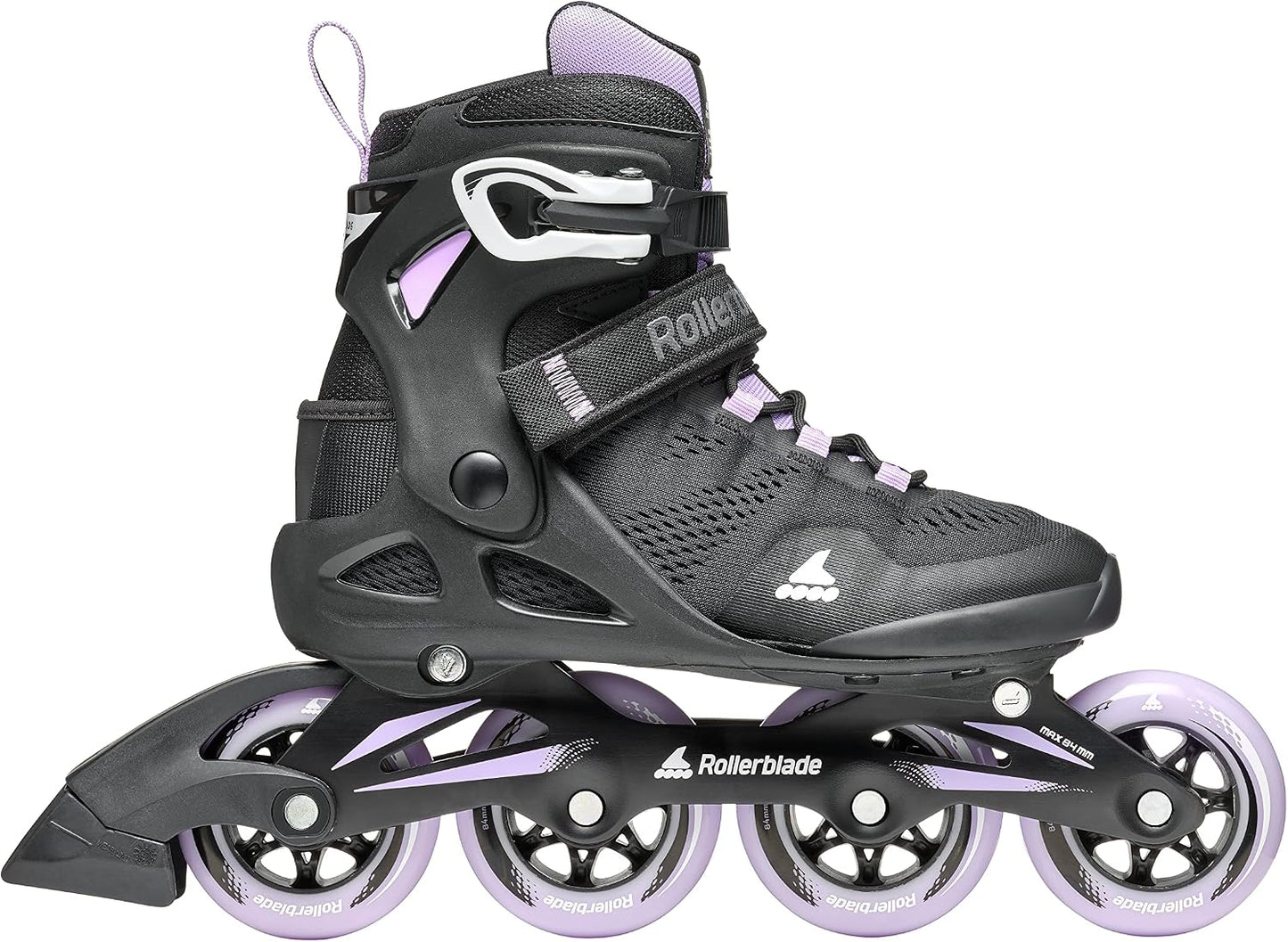 Patines en línea mujer color negro y lavanda rendimiento