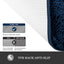 Tapete baño felpilla antiderrap 24x36pulg azul