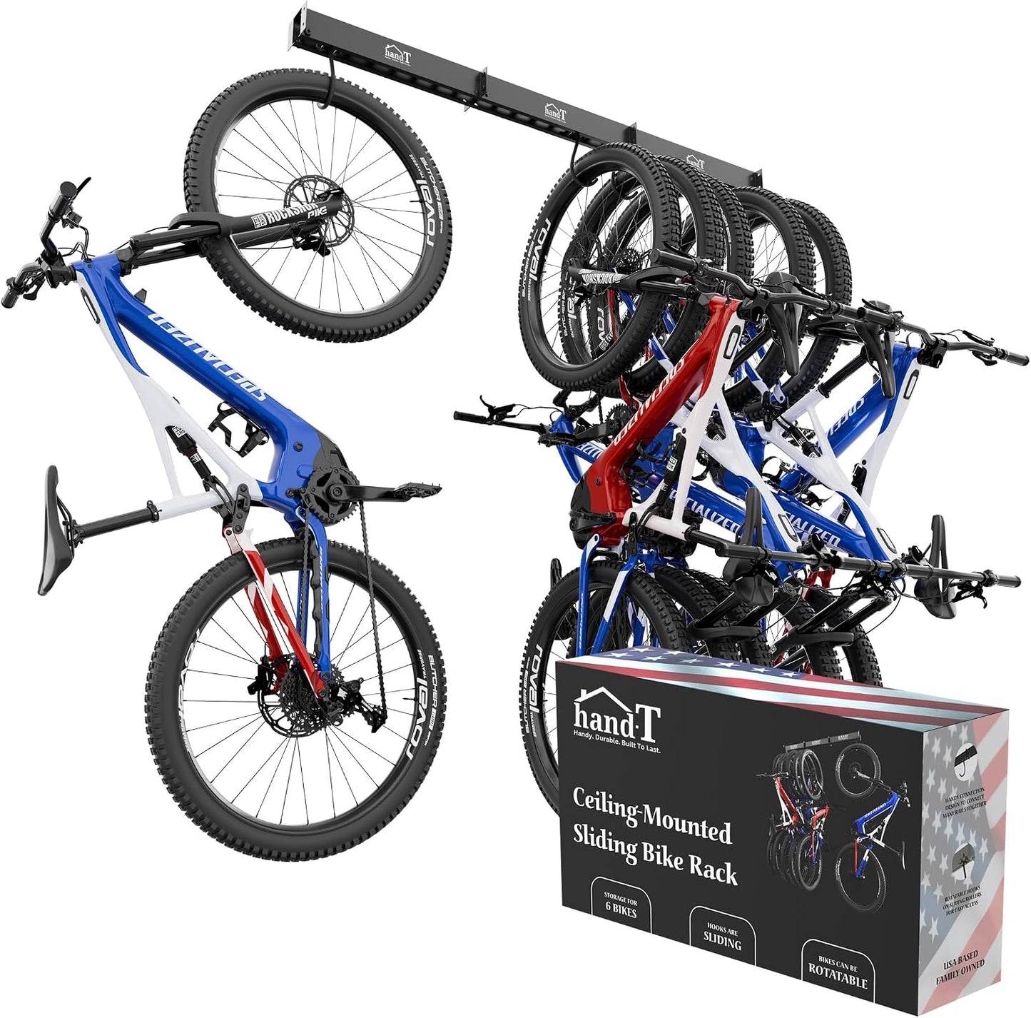 Soporte techo bicicletas 51" 6 gancho negro acolchado