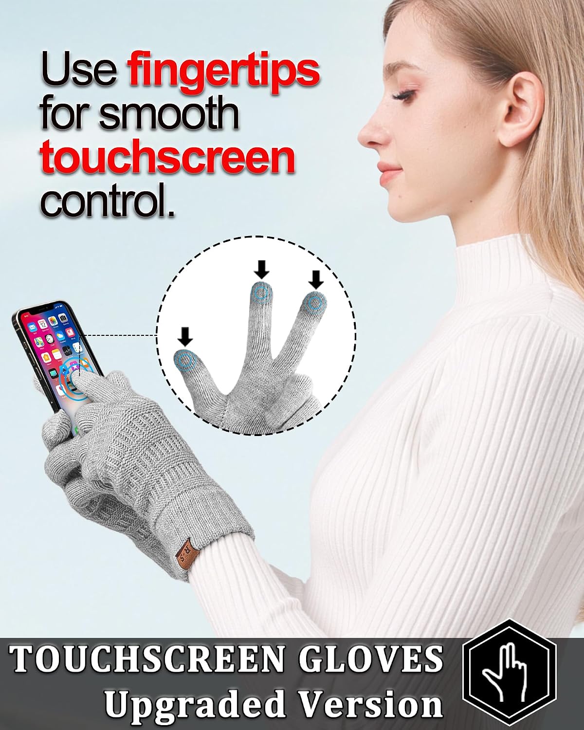 2 Pzas Guantes Térmicos Mujer Pantalla Táctil Invierno