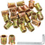 100 Pzas insertos roscados madera 3/8" acero carbono