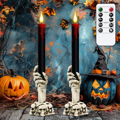 Velas LED cónicas Halloween con control remoto 3x12pulg