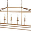 Lámpara pagoda metal LED 6 bombillas color dorado