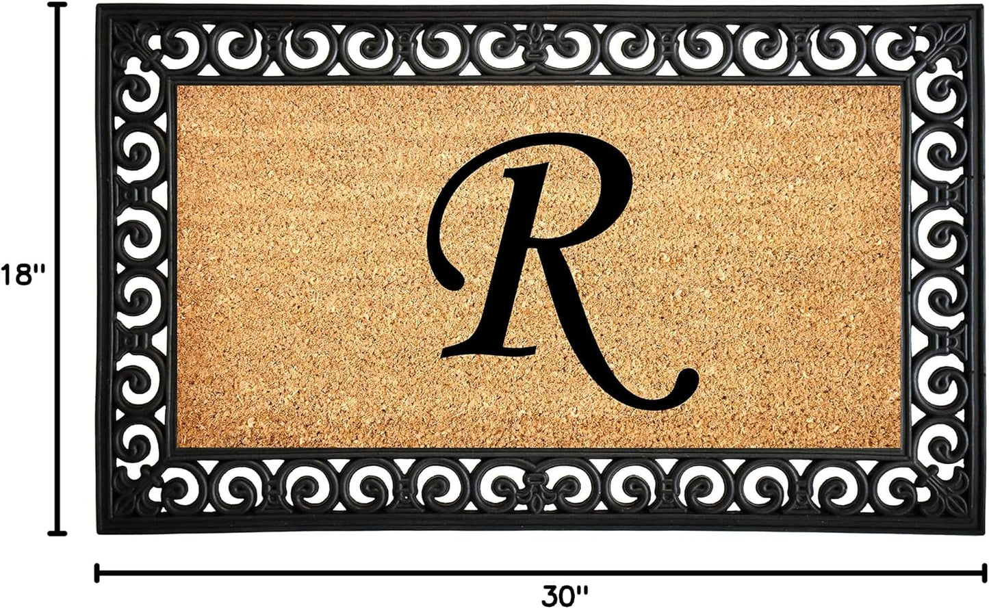 Felpudo monograma letra R 18x30pulg