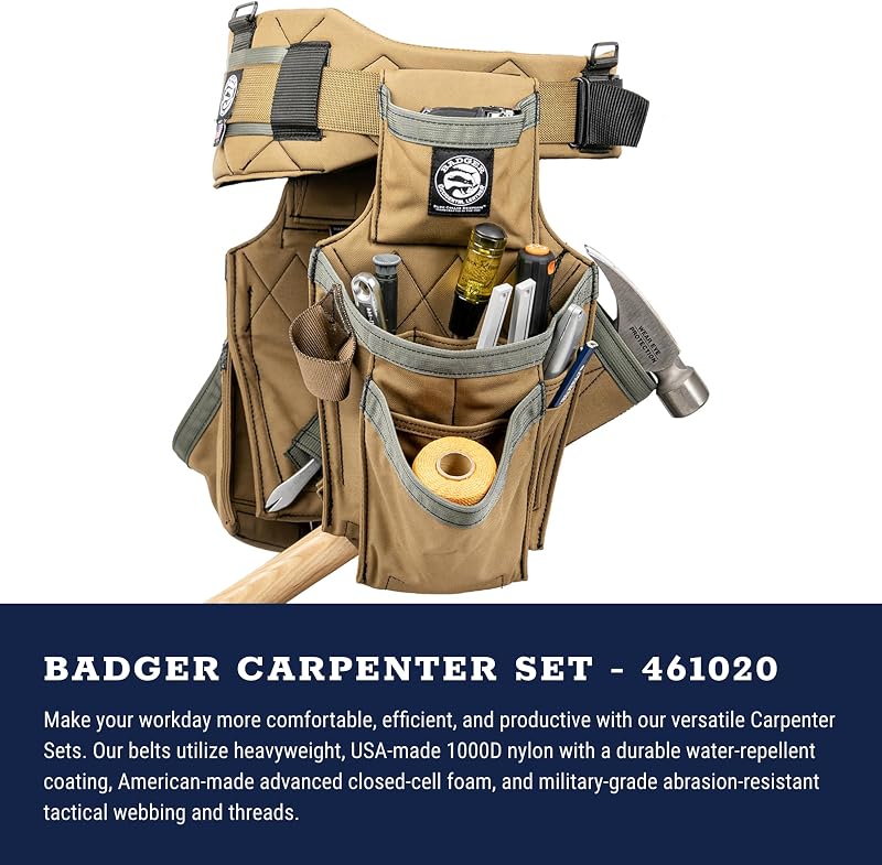 Set Carpintería Badger 27 Bolsillos Fabricado EE.UU.