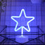 Letrero neón soporte USB o 3 pilas AA decoración pared led azul