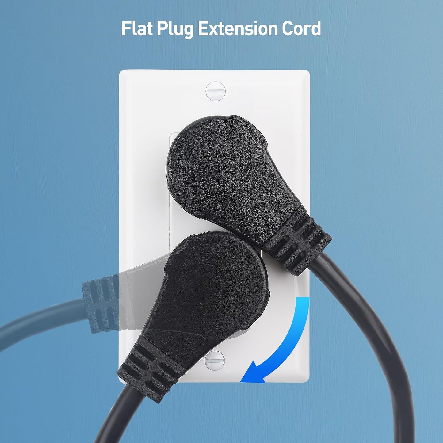 Pack 2 Cables Extensión 3 Salidas Negro 6ft