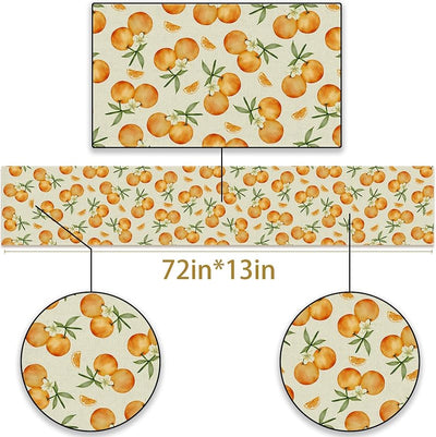 Camino mesa naranja temática cítricos 13x72pulg