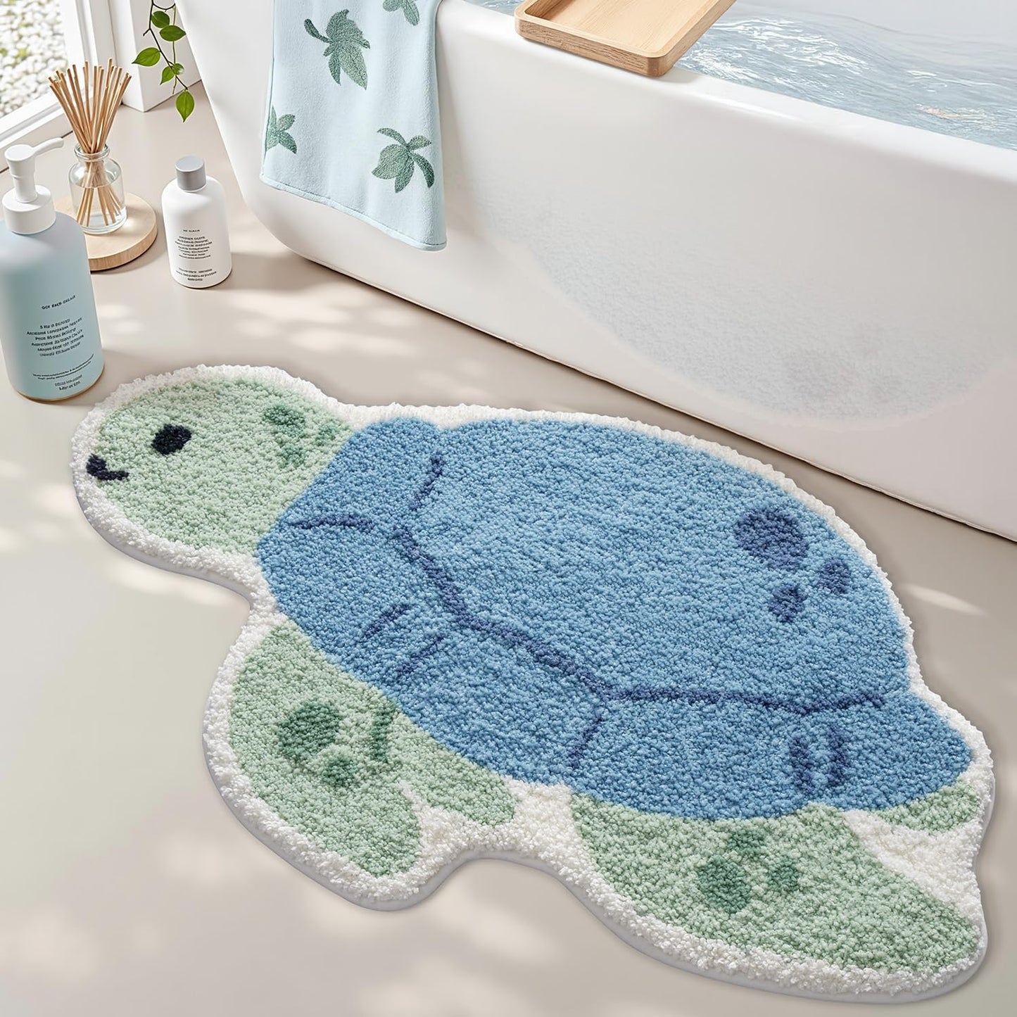 Tapete baño felpa animales antiderrap 20x33