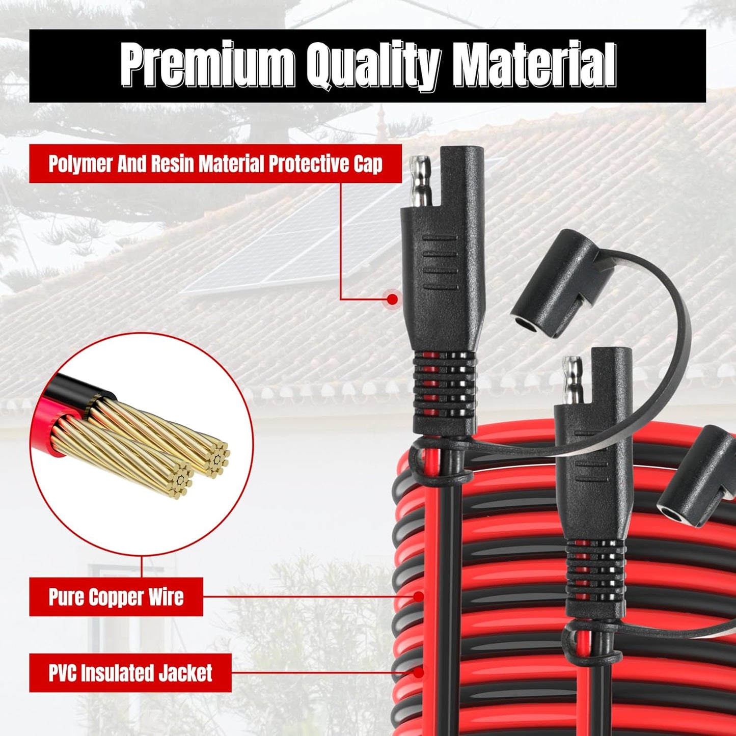 Cable extensión SAE 14AWG 15ft con adaptador inverso