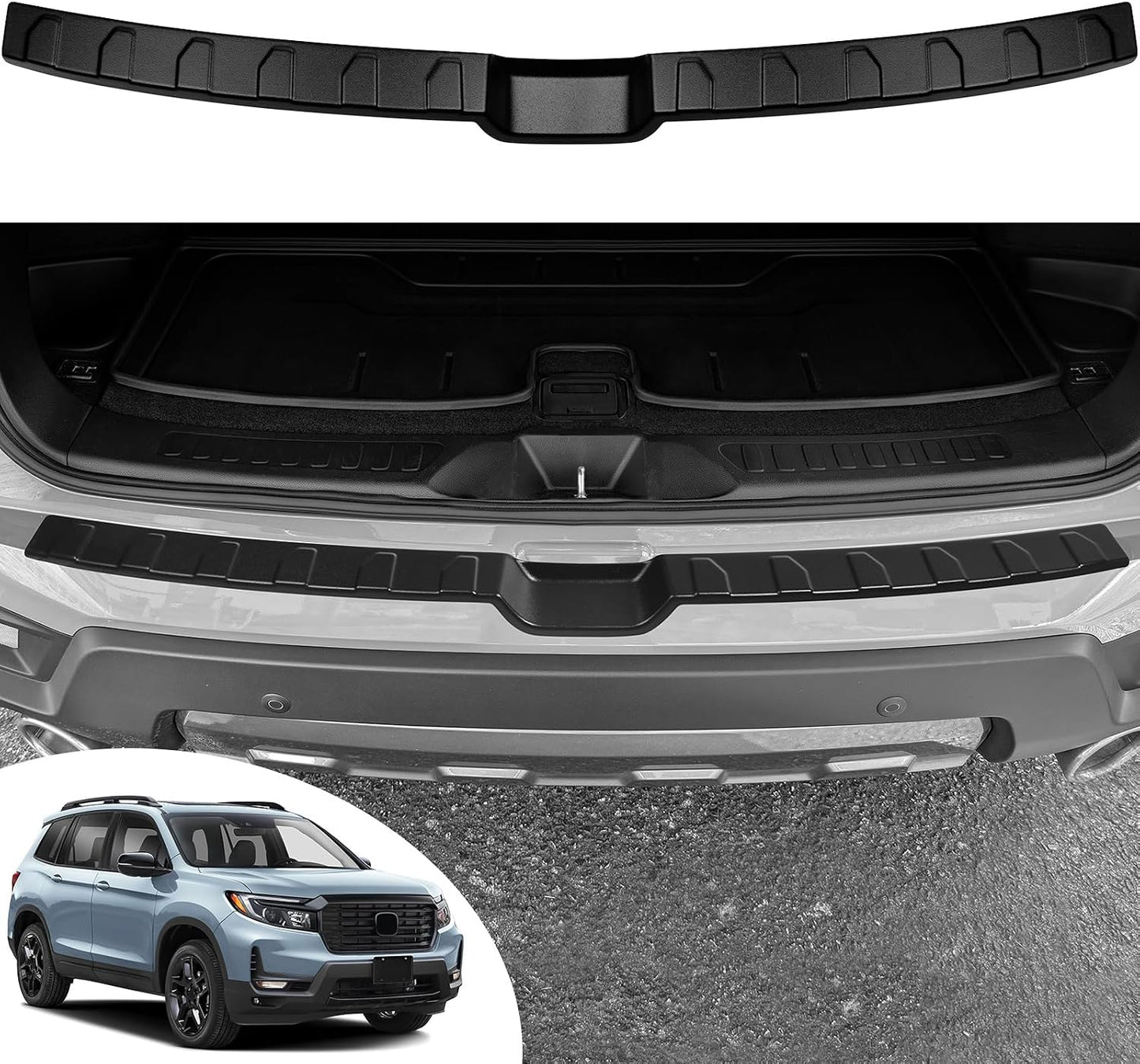 Protector parachoques trasero Honda Passport 2019 ABS negro