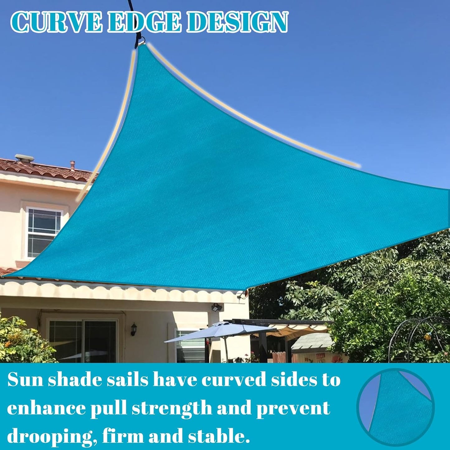Toldo parasol rectangular 12x16ft color azul turquesa