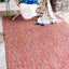 Alfombra transición sólida jaspeada 6x9ft rojo óxido/beige