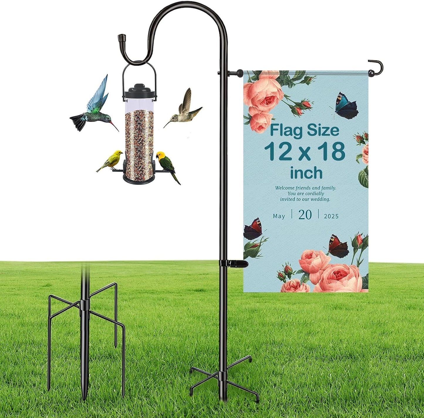 Soporte bandera poste metal 48" resistente exterior